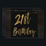 Vingt-et-unième Gold Foil Invitation Anniversaire<br><div class="desc">Vingt-et-unième Black et Faux Gold Foil Élégante Invitation d'anniversaire. La photo dans cette invitation peut être mise à jour ainsi que le nom,  la date et l'emplacement.</div>