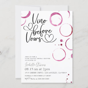 Vino Avant Vows Invitation De Douche Nuptiale
