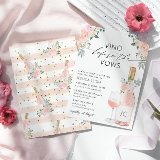 Vino Avant Vows Invitation Rose de douche nuptiale
