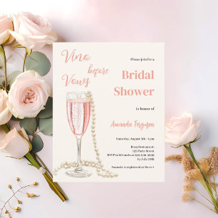 Vino avant Vows rose nuptiale invitation douche