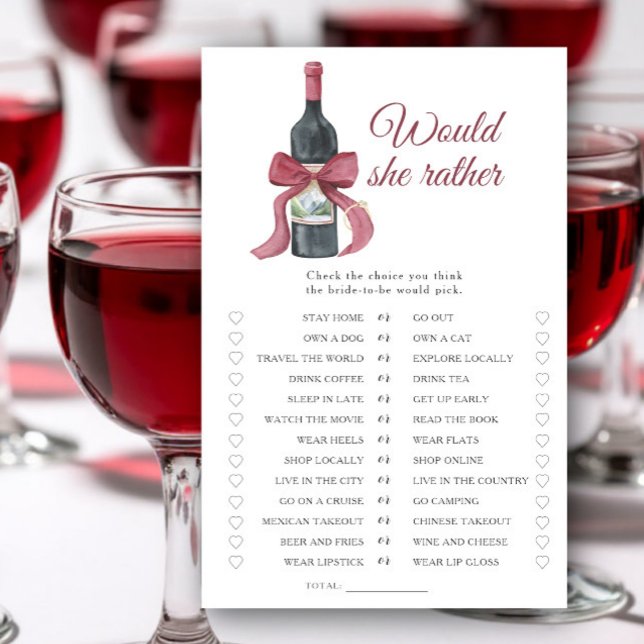 Vino Baby shower Elle préférerait jeu (Créateur téléchargé)