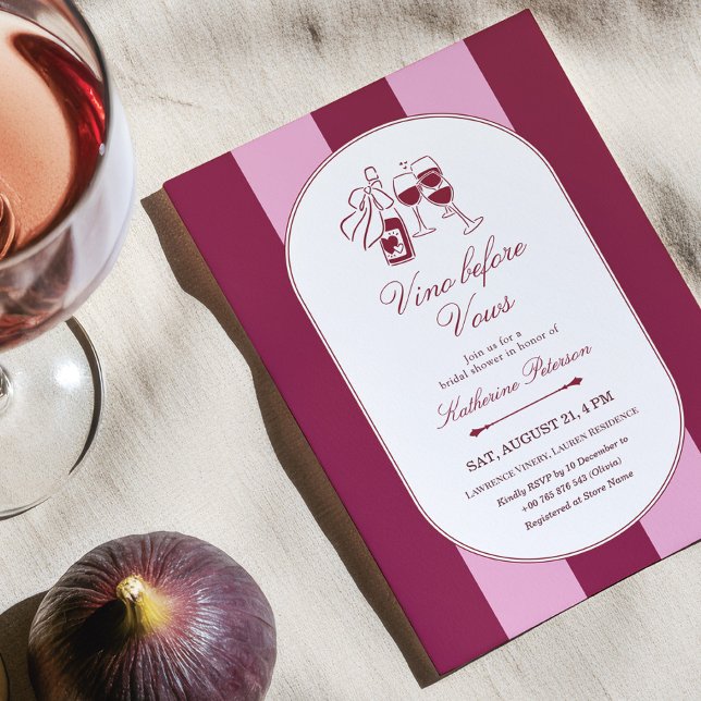 Vino Before Vows Bridal Shower Invitation (Créateur téléchargé)