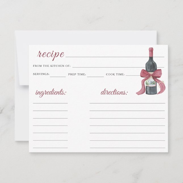 Vino before vows Bridal shower - recipe (Devant)