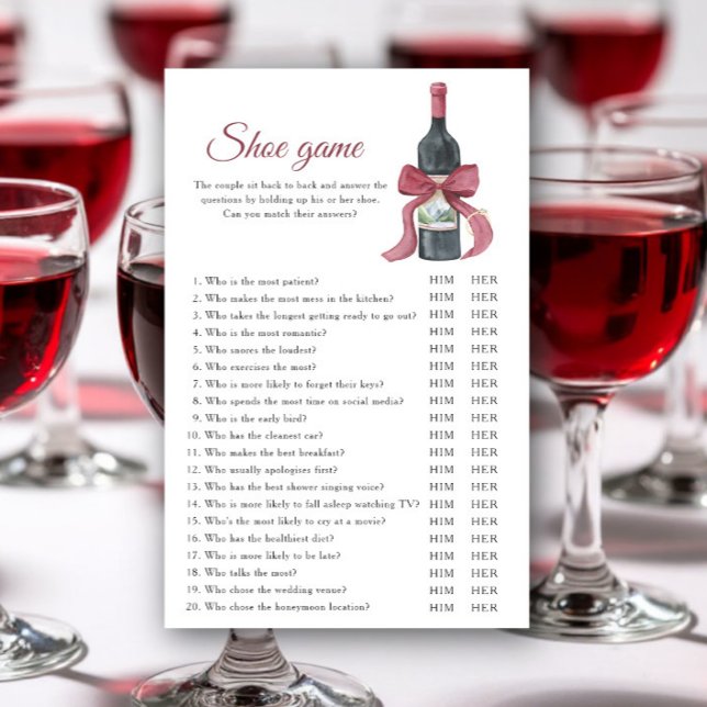 Vino before Vows Bridal shower Shoe game (Créateur téléchargé)