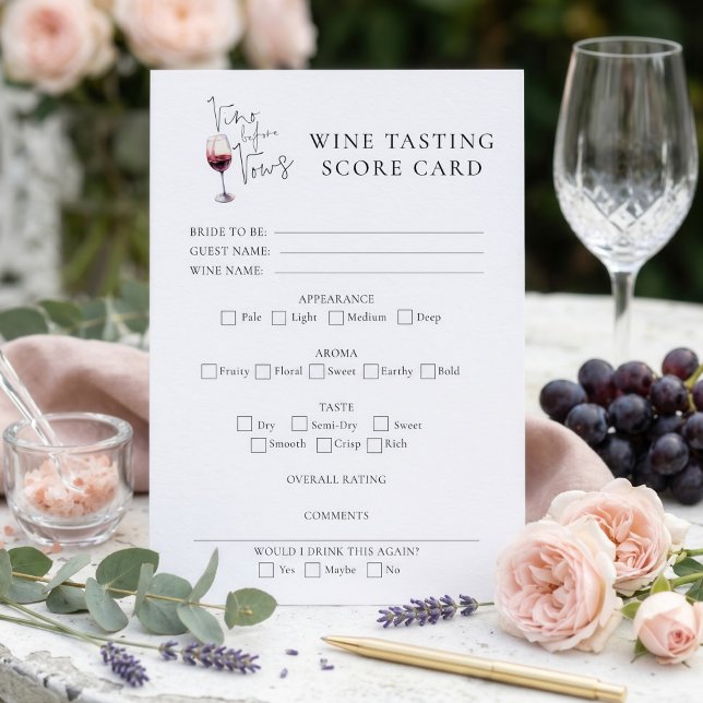 Vino Before Vows Carte de Score de Vin Enterrement (Créateur téléchargé)