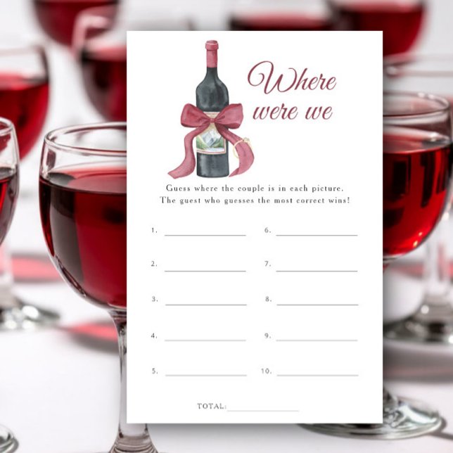 Vino Bridal shower Where were we game (Créateur téléchargé)