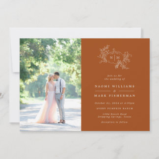 Vins citrouilles Faire-part de mariage Monogramme