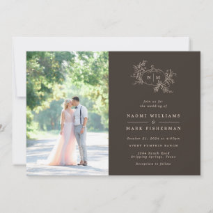 Vins citrouilles Faire-part de mariage Monogramme