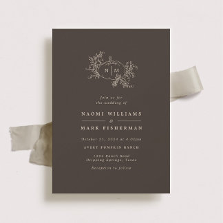 Vins citrouilles Faire-part de mariage Monogramme