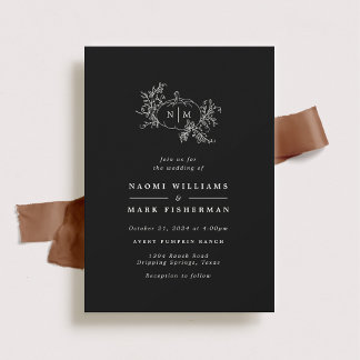Vins citrouilles Faire-part de mariage Monogramme