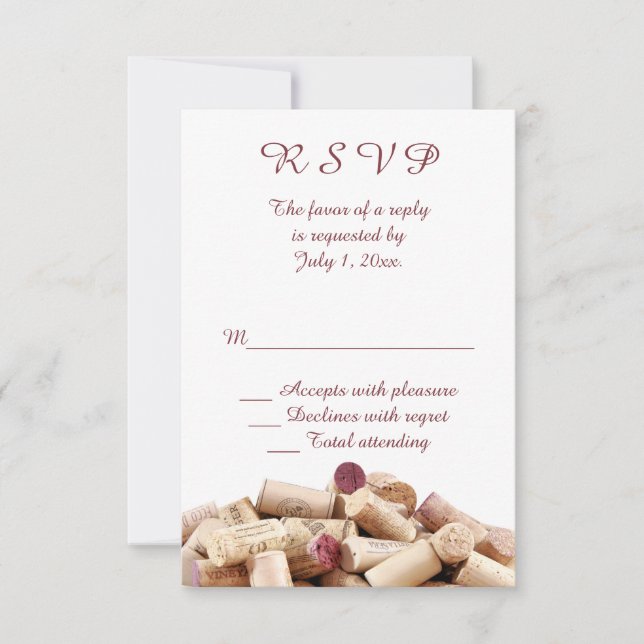 Vins Corks Mariage RSVP (Devant)
