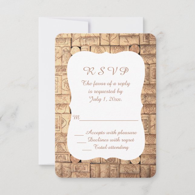 Vins Corks Mariage RSVP (Devant)