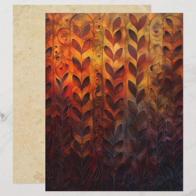 Vins d'automne et papier Feuille (Devant / Derrière)