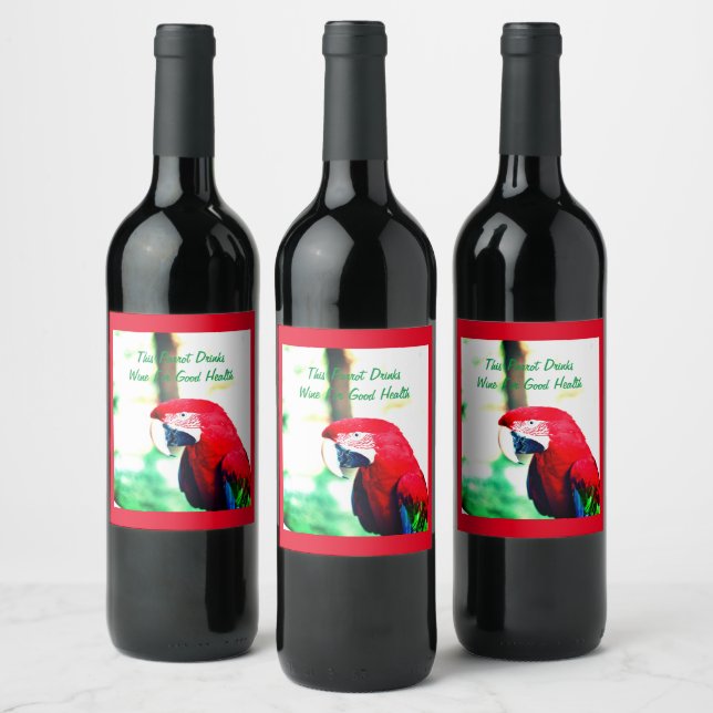 Vins de perroquet rouge Étiquettes (Bouteilles)