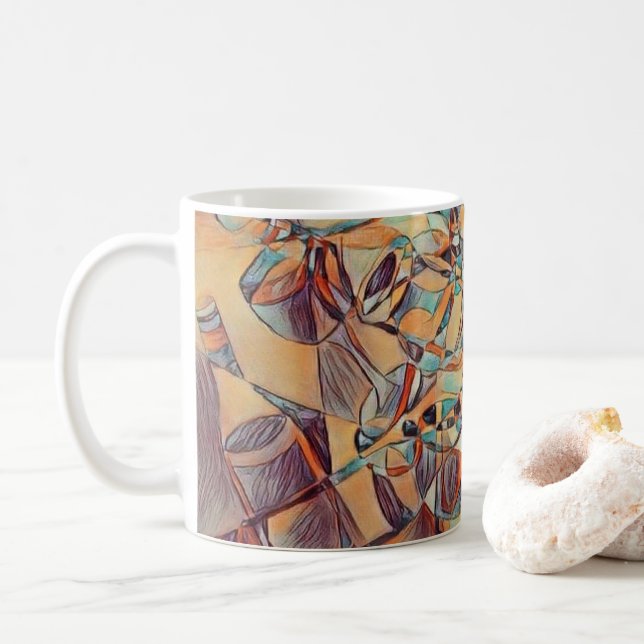 Vins et bouteilles de vin art Café Mug (Avec donut)