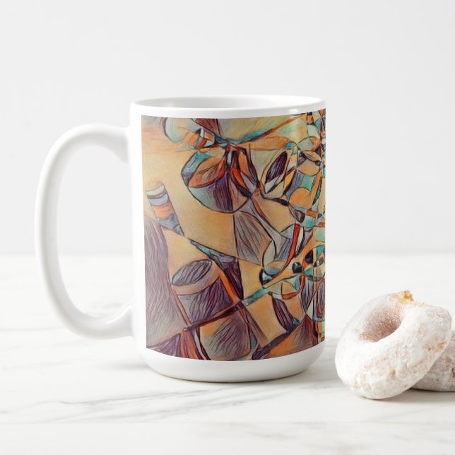 Vins et bouteilles de vin art Café Mug (Avec donut)