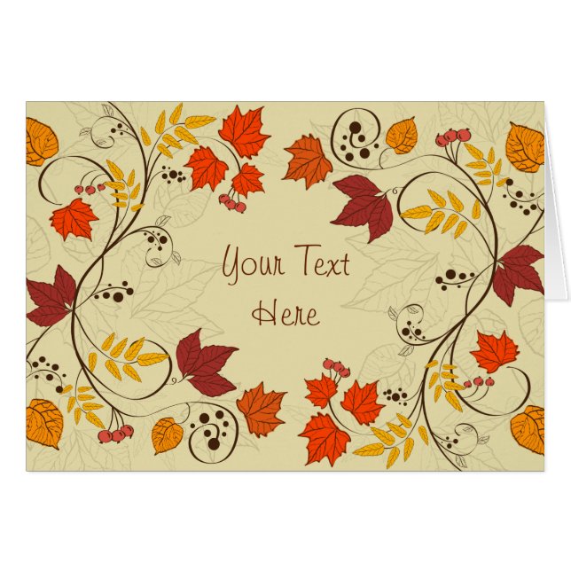 Vins feuille d'automne avec texte personnalisable (Devant horizontal)