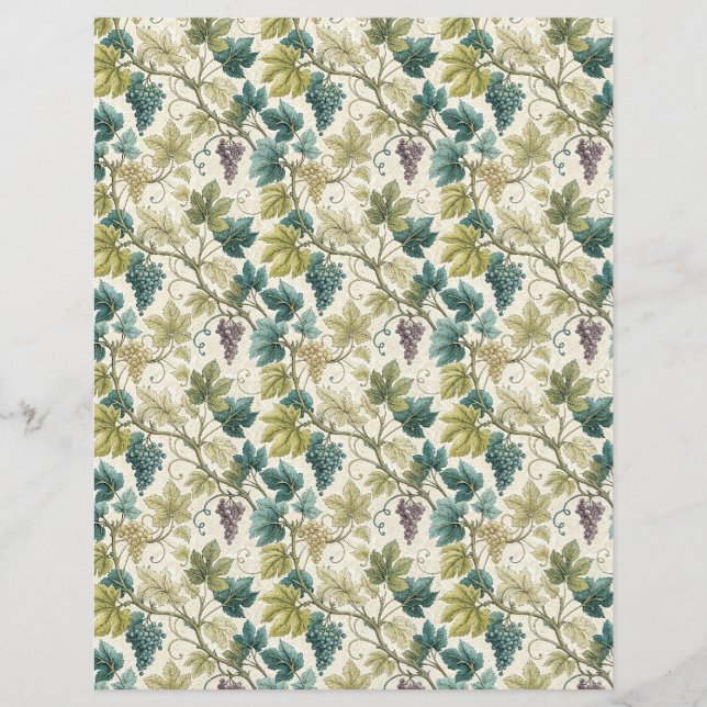Vins feuilles et raisins tomber scrapbook papier v (Devant)