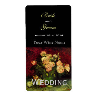 Vins mariages vintages à fleurs étiquettes