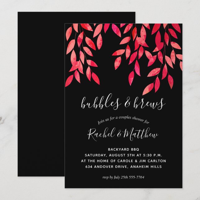 Vins roses chauds sur Couples noirs Wedding shower (Devant / Derrière)