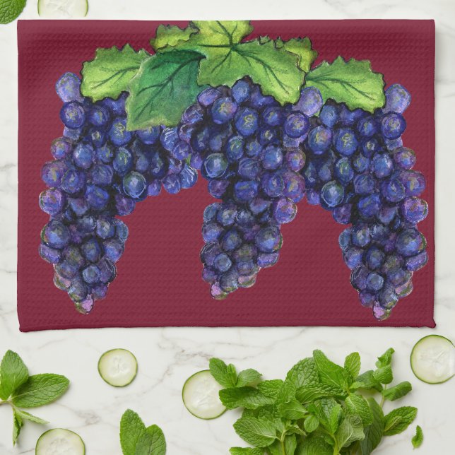 Vins rouges Pinot Raisins Art Décor Serviettes de  (Plié)