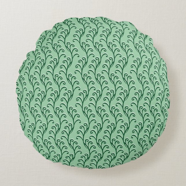 Vins Tourbillonnant verts Coussin rond (Devant)
