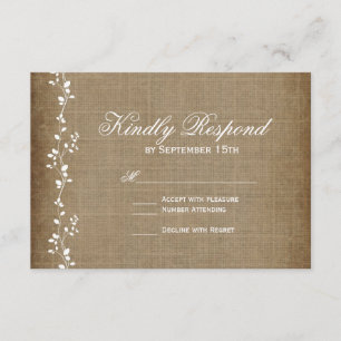 Vins vintages Cartes RSVP de mariage rustique
