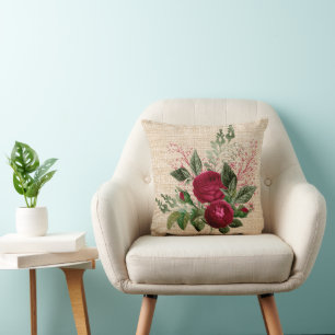 Vintag fleurs Jeter oreiller