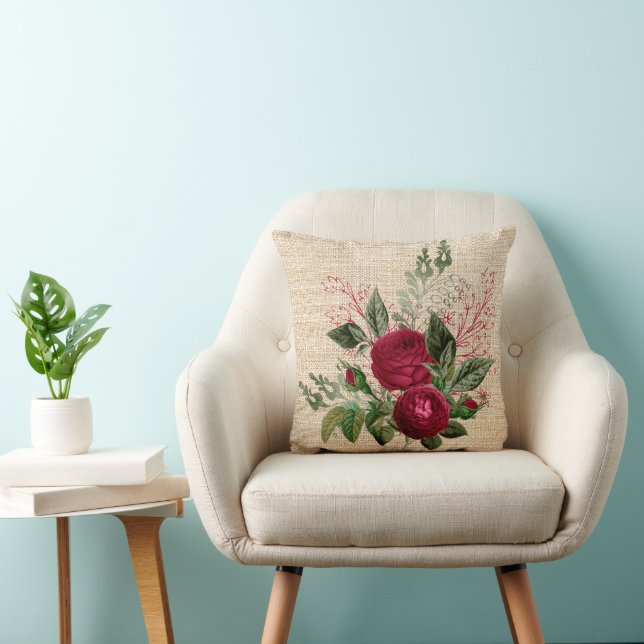 Vintag fleurs Jeter oreiller (Chaise)