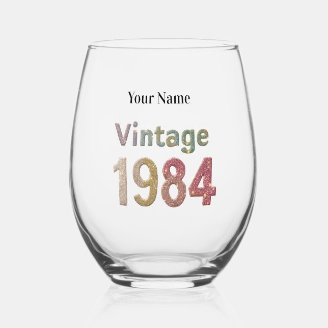 Vintage1984 Verre à vin personnalisé : Souvenirs s (Recto)