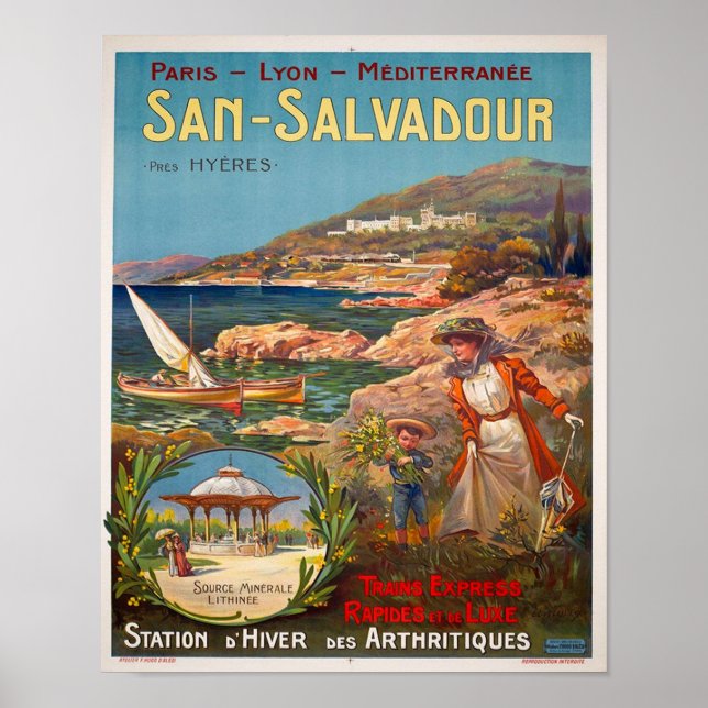 Vintage 1900 San Salvadour Travel Poster (Devant)