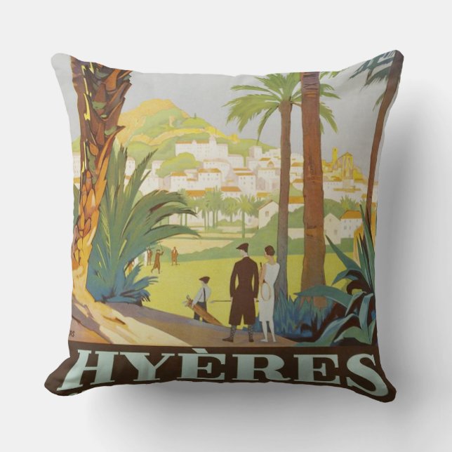 Vintage 1925 Côte d'Azur - Grand Hyères Coussin (Recto)