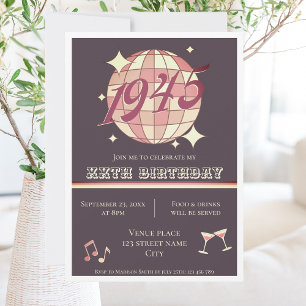 Vintage 1945 80e anniversaire Invitation sombre