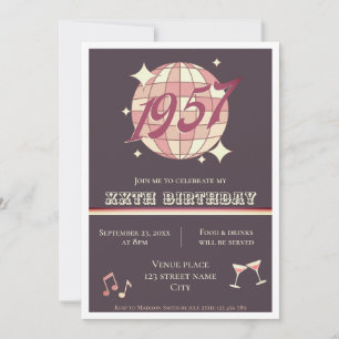 Vintage 1957 67e 68e anniversaire rétro Invitation