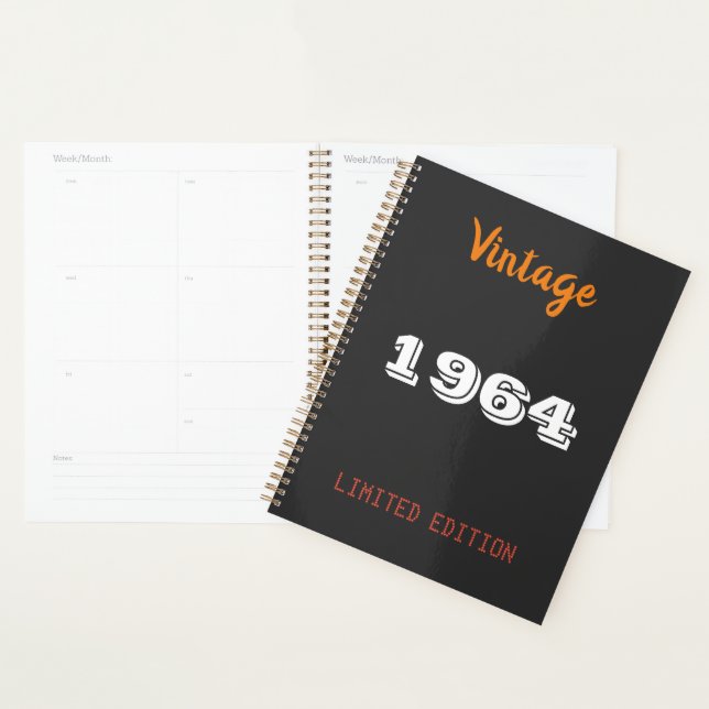 Vintage 1964 Limited Edition Planner - 62e cadeau (Devant avec enveloppe)