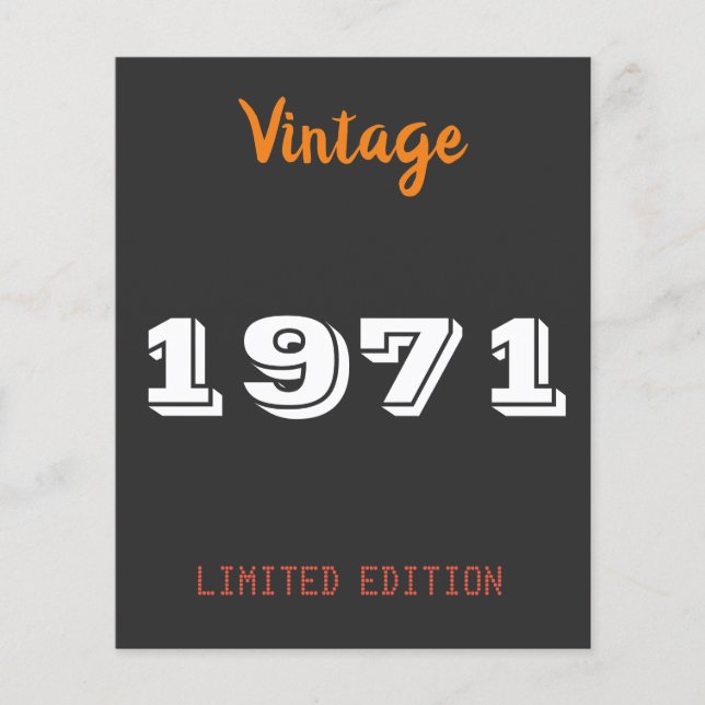 Vintage 1971 Limited Edition 55e cadeau d'annivers (Devant)