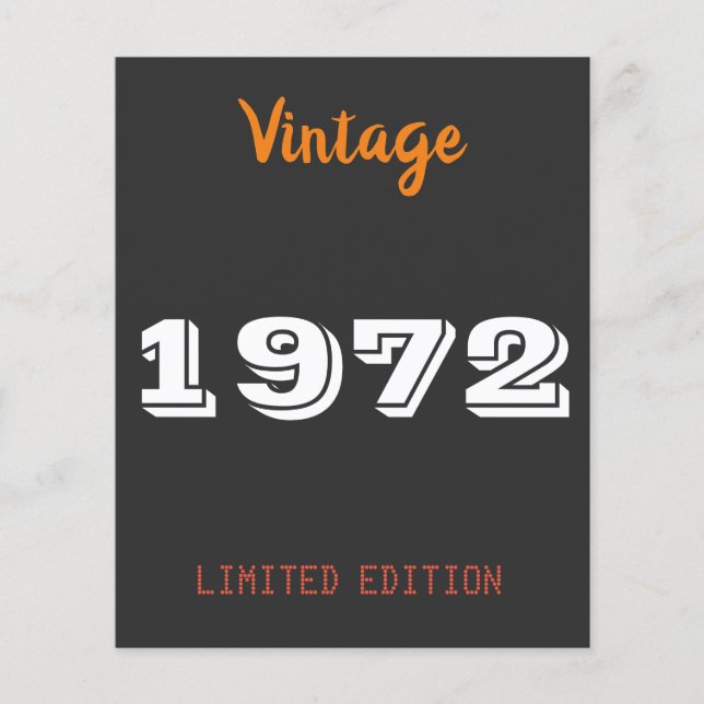 Vintage 1972 Limited Edition - Personnalisé 54e (Devant)