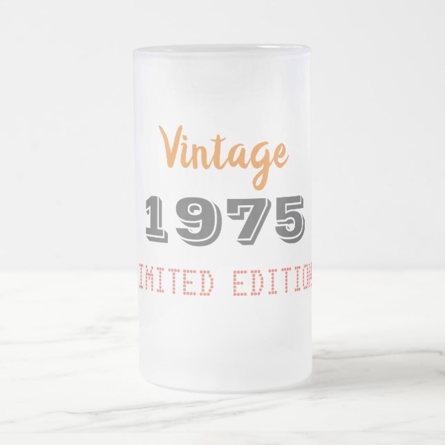 Vintage 1975 Frosted Beer Mug – 50th Birthday Gift (Centre)