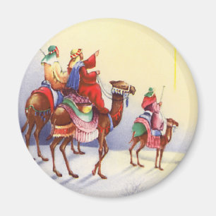 Vintage 3 Mages Hommes Arrondi Magnet