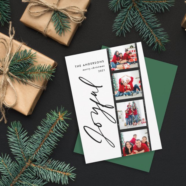 Vintage 4 photo collage typographie vert Noël (Créateur téléchargé)