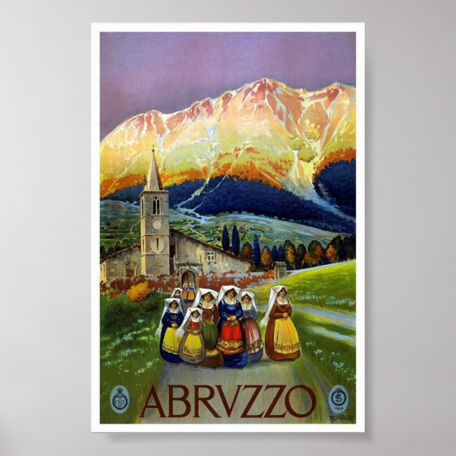 Vintage Abruzzes Italie Travel Classic Poster (Devant)
