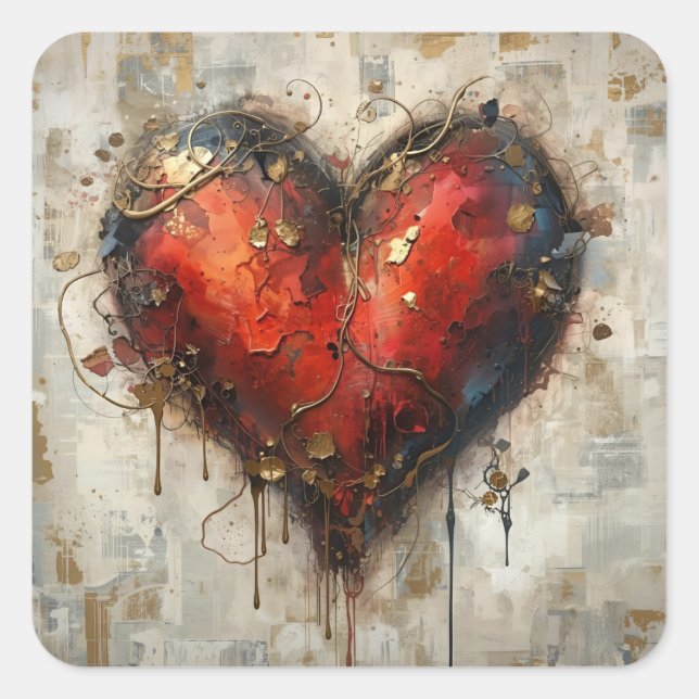Vintage Abstract Hearts - Stickers  (Devant)
