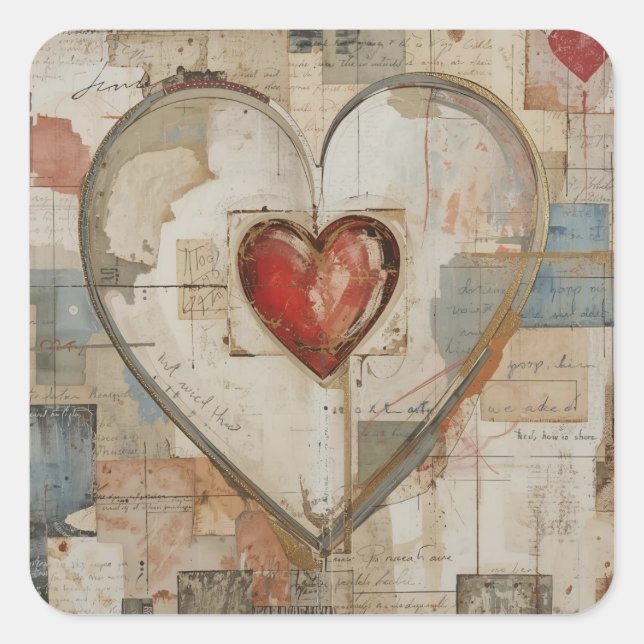 Vintage Abstract Hearts - Stickers  (Devant)
