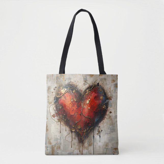 Vintage Abstract Hearts - Tote Bag (Devant)