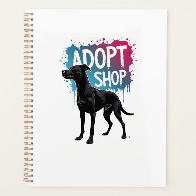 Vintage Adoptez Ne Faites Pas D'Achats Chien Graff (Devant)
