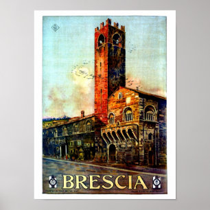 Vintage affiche de voyage italienne Brescia