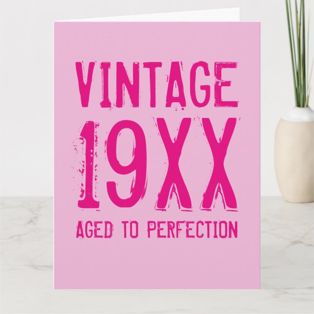 Vintage âge à la perfection surdimensionné carte d (Devant)