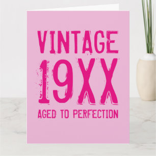 Vintage âge à la perfection surdimensionné carte d