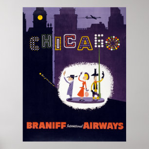 Vintage Airline Windy City Chicago Affiche de voya