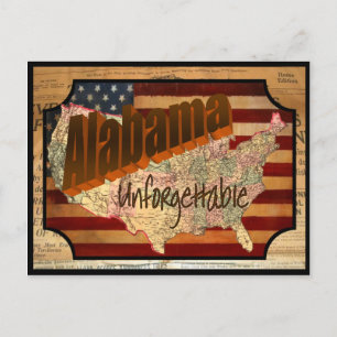 Vintage Alabama State Vieux carte postale